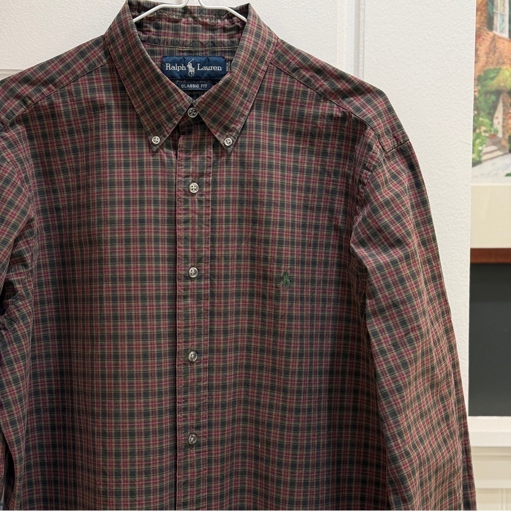 Ralph Lauren Classic Fit Plaid Brushed Flannel Shirt Large - Picture 2 of 9